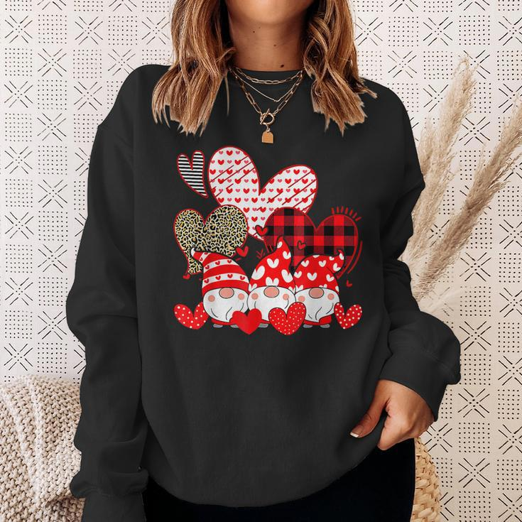 Three Gnomes Holding Hearts Valentines Day Gifts For Her Men Women Sweatshirt Graphic Print Unisex Gifts for Her