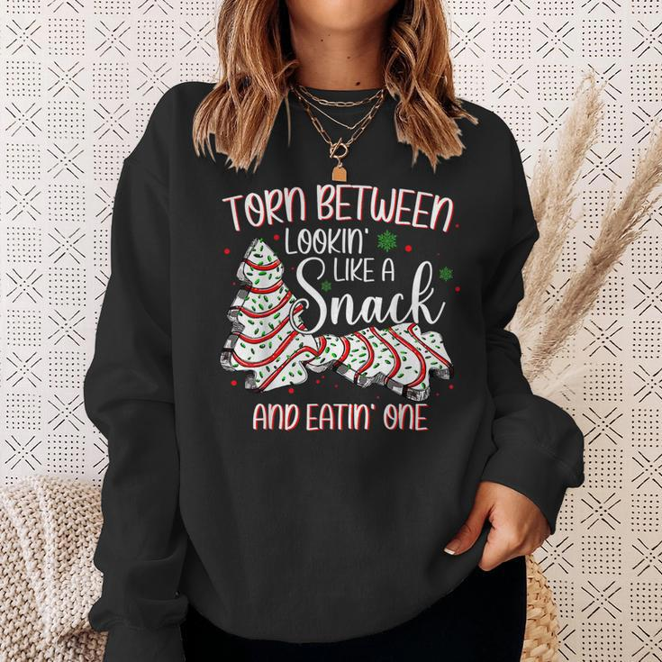 Torn Between Looking Like A Snack Or Eating One Christmas V2 Men Women Sweatshirt Graphic Print Unisex Gifts for Her