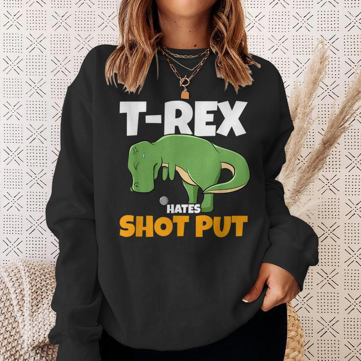 Track And Field Throwing Dino Funny Thrower Shot Put Sweatshirt Gifts for Her