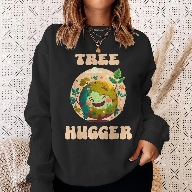 Tree Hugger Retro Nature Environmental Earth Day Sweatshirt Gifts for Her