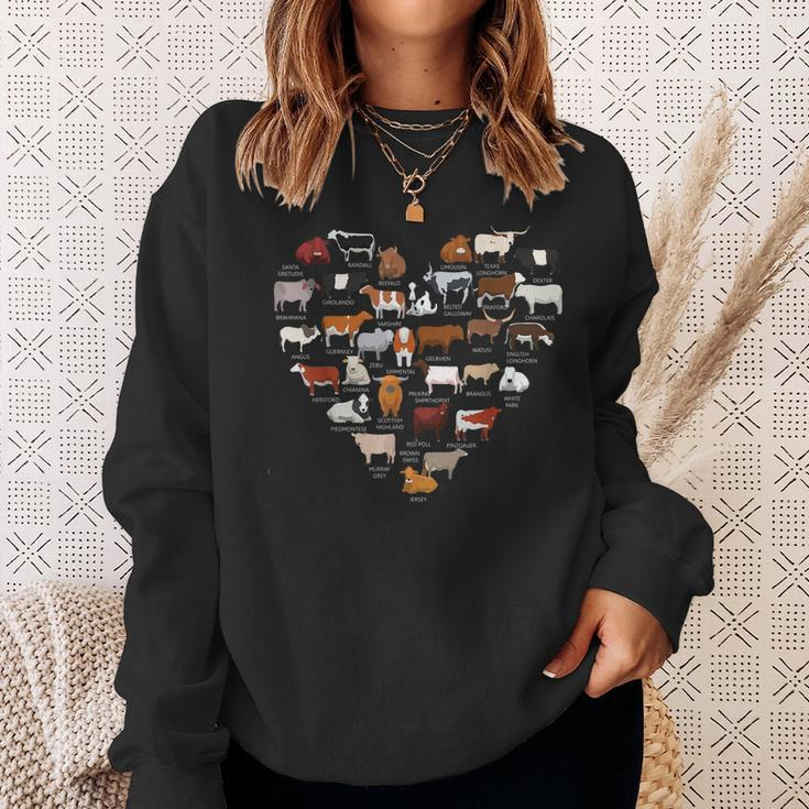 Types Of Cows Identification Cows Heart Cow Lover Sweatshirt Gifts for Her