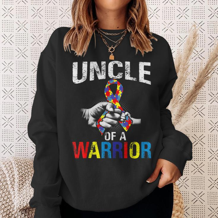 Uncle Of A Warrior Autism Awareness Sweatshirt Gifts for Her