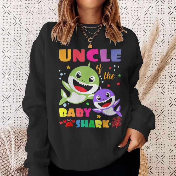Uncle Of The Baby Shark Birthday Uncle Shark Sweatshirt Gifts for Her
