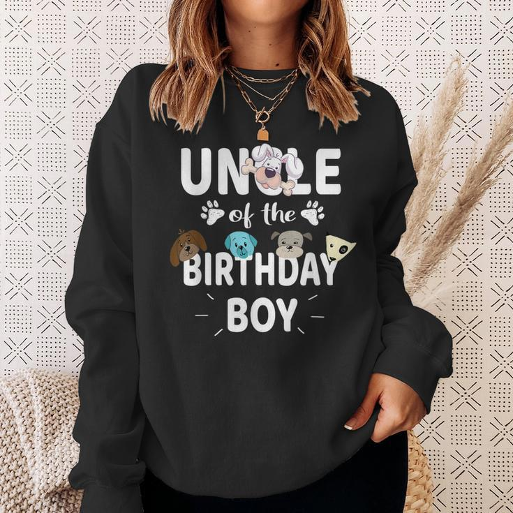 Uncle Of The Birthday Boy Dog Lover Party Puppy Theme Sweatshirt Gifts for Her