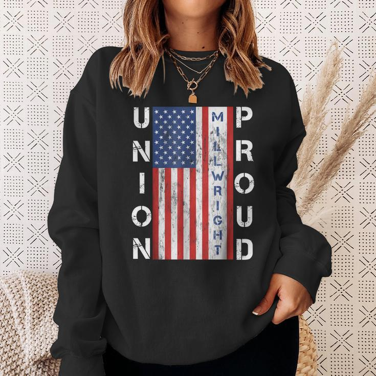 Union Proud American Flag Millwright Men Women Sweatshirt Graphic Print Unisex Gifts for Her