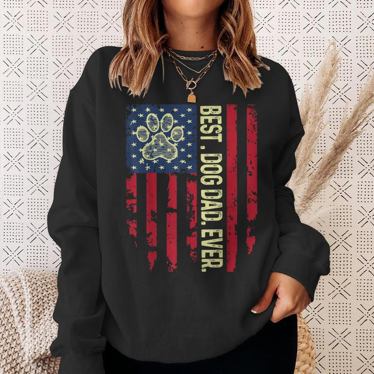 United States Usa Flag Best Dog Dad Ever Dad On Fathers Day Gift For Mens Sweatshirt Gifts for Her