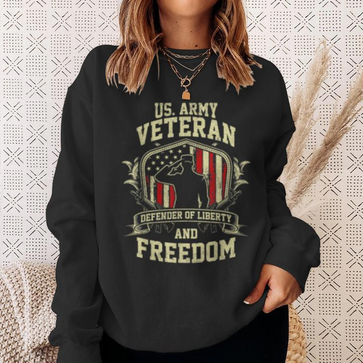 Us Army Veteran Defender Of Liberty And FreedomSweatshirt Gifts for Her