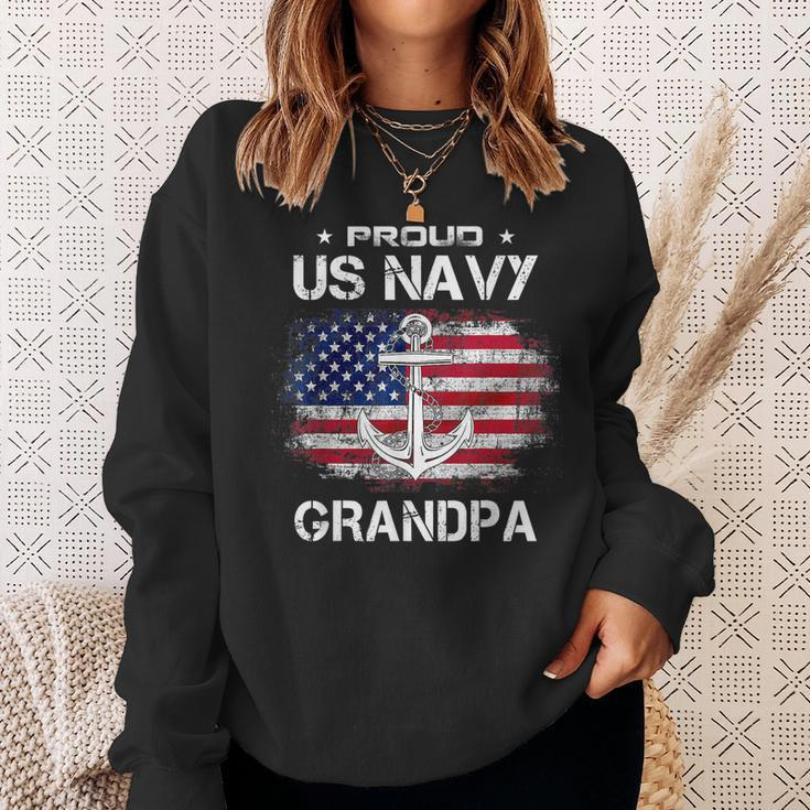 Us Na Vy Proud Grandpa - Proud Us Na Vy Grandpa Veteran Day Sweatshirt Gifts for Her