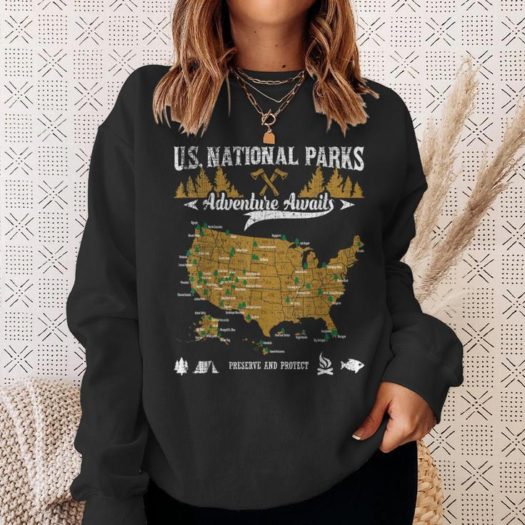 Us National Parks Adventure Awaits - Hiking & Camping Lover Sweatshirt Gifts for Her