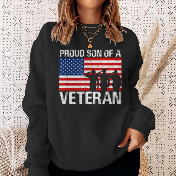 Usa United States Military Family Proud Son Of A Veteran Sweatshirt Gifts for Her