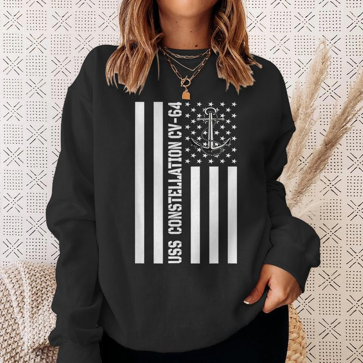 Uss Constellation Cv-64 Aircraft Carrier Veteran Father Dad Sweatshirt Gifts for Her