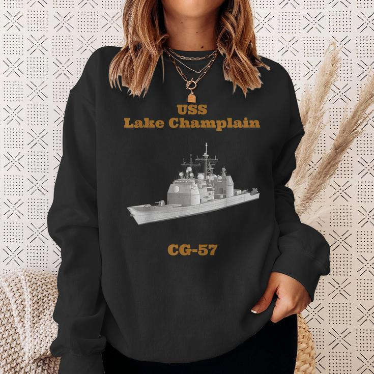 Uss Lake Champlain Cg-57 Navy Sailor Veteran Gift Sweatshirt Gifts for Her