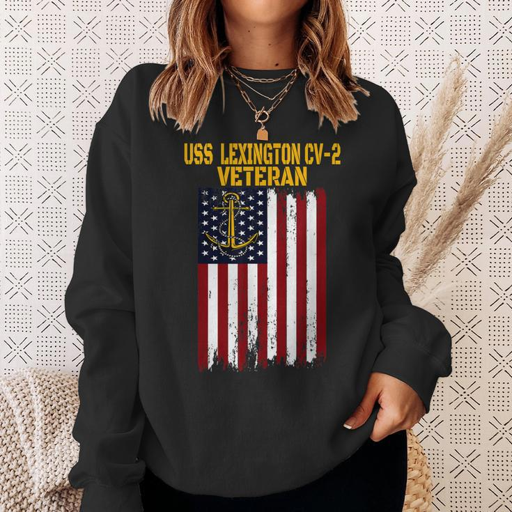 Uss Lexington Cv-2 Aircraft Carrier Veterans Day Dad Sweatshirt Gifts for Her
