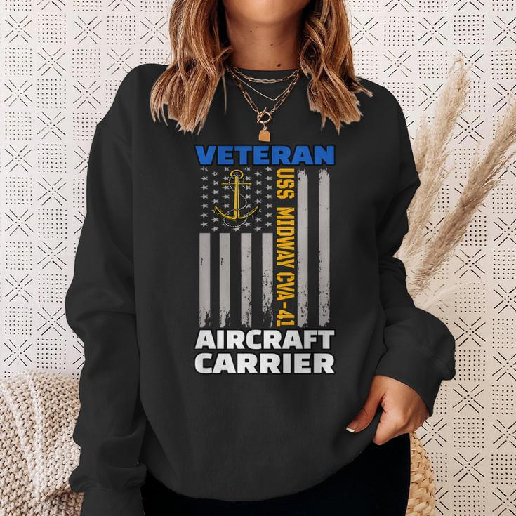 Uss Midway Cva-41 Aircraft Carrier Veterans Day Sailors Sweatshirt Gifts for Her