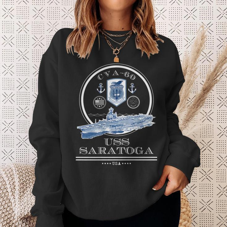 Uss Saratoga Cva-60 Naval Ship Military Aircraft Carrier Sweatshirt Gifts for Her
