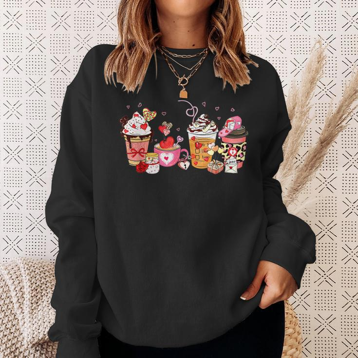 Valentine Coffee Heart Iced Coffee Lover Valentine Day V2 Sweatshirt Gifts for Her