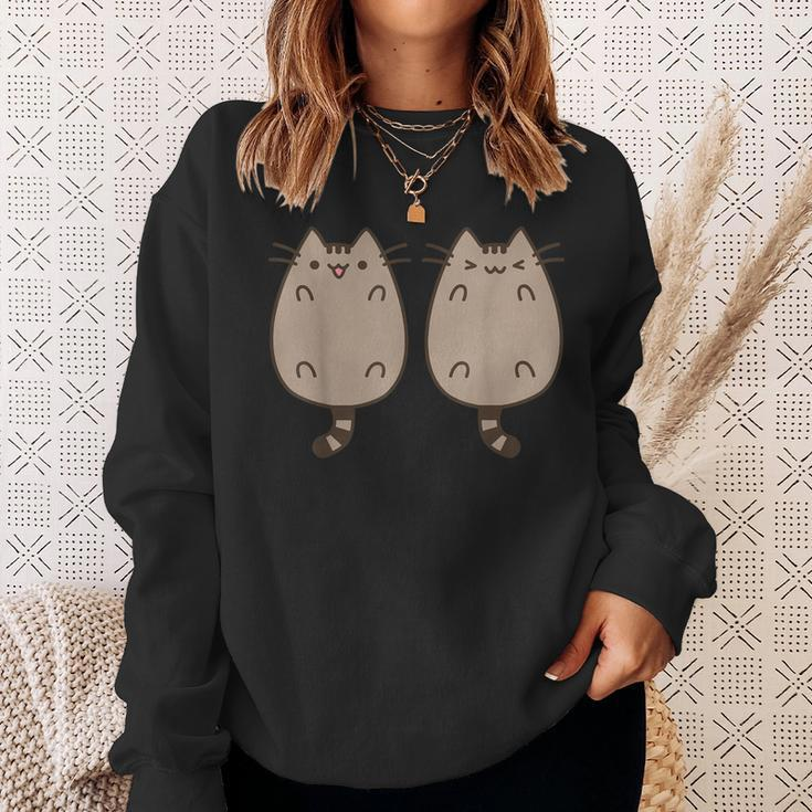 Valentines Day Couples Cat Kitty Kitten Cat Lover Funny Sweatshirt Gifts for Her