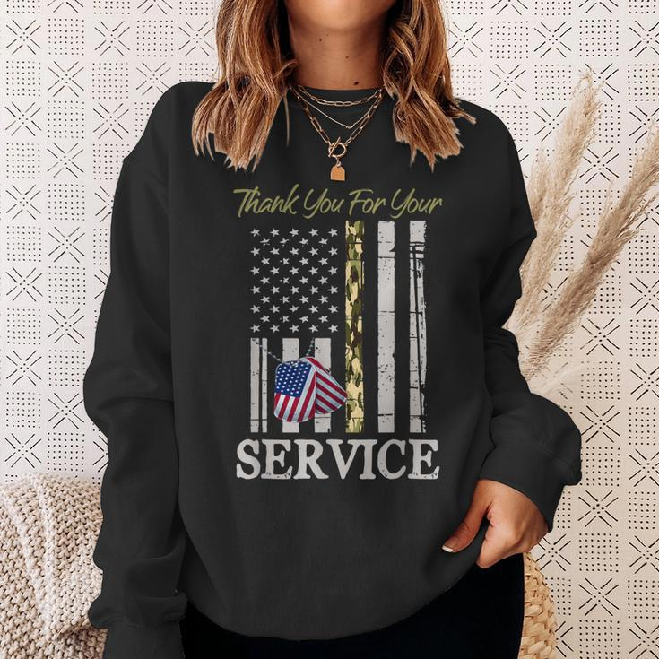 Veterans Day Thank You For Your Service Soldier Camouflage Sweatshirt Gifts for Her
