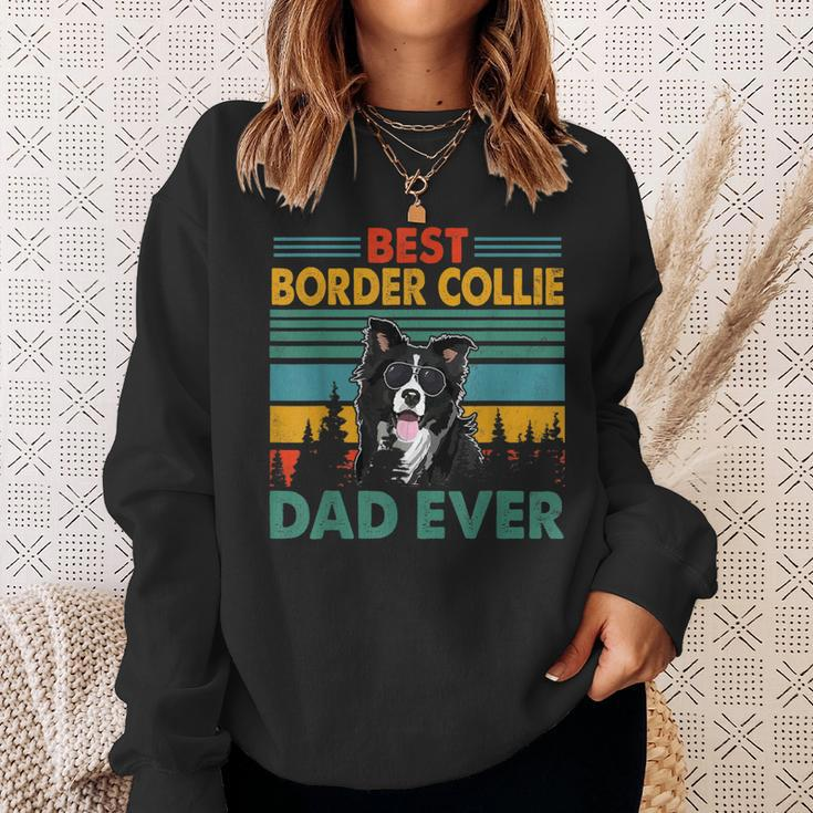Vintag Retro Best Border Collie Dad Happy Fathers Day Sweatshirt Gifts for Her