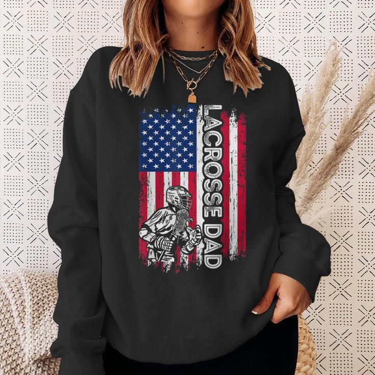 Vintage American Flag Lacrosse Dad Daddy Men Gift Sweatshirt Gifts for Her