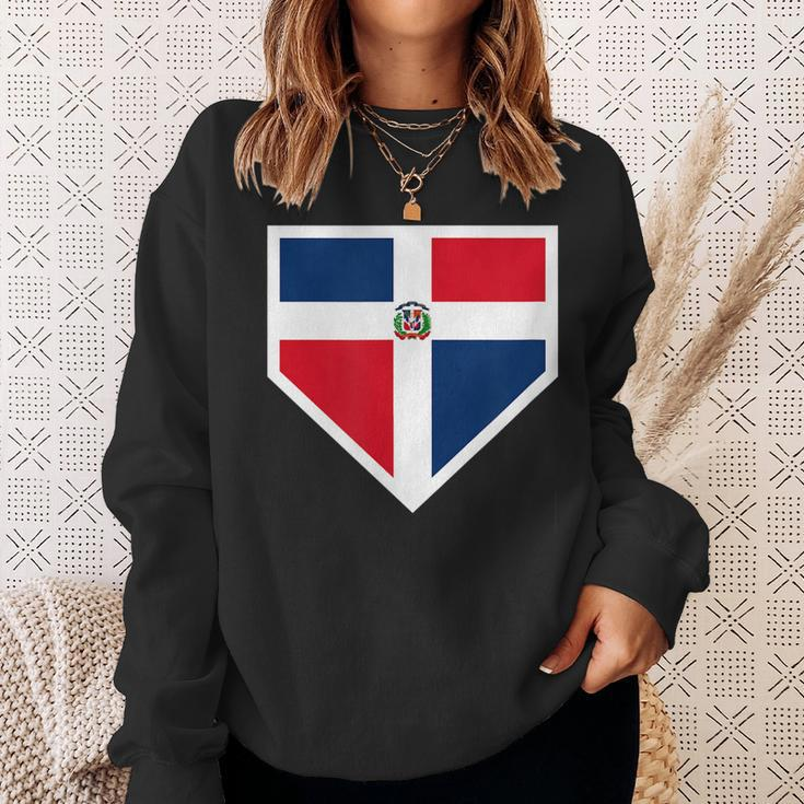 Vintage Baseball Home Plate With Dominican Republic Flag Sweatshirt Gifts for Her