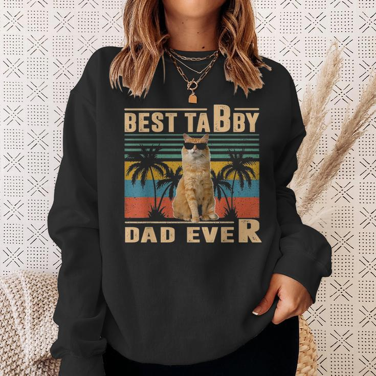 Vintage Best Cat Dad Ever Tabby Fathers Day Gift For Daddy Sweatshirt Gifts for Her