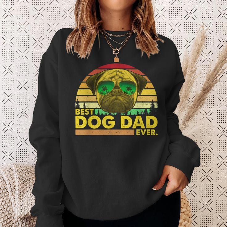 Vintage Best Pug Dad Ever Dog Daddy Father Sweatshirt Gifts for Her
