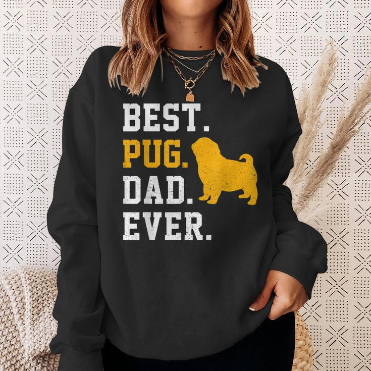 Vintage Best Pug Dad Ever Fathers Day Dog Gifts Sweatshirt Gifts for Her