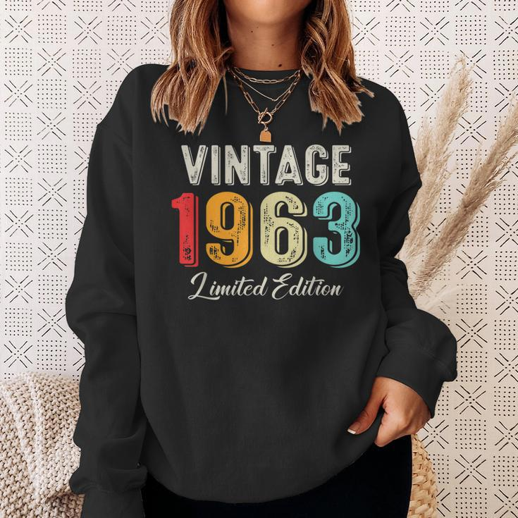 Vintage Born In 1963 Birthday Year Party Wedding Anniversary Sweatshirt Gifts for Her