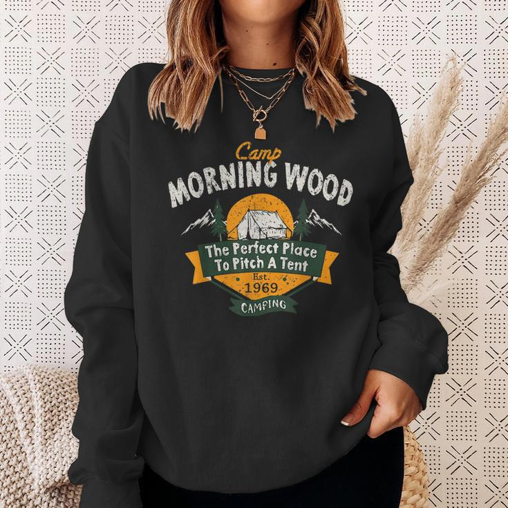Vintage Camp Morning Wood Camping The Perfect Place To Pitch Sweatshirt Gifts for Her
