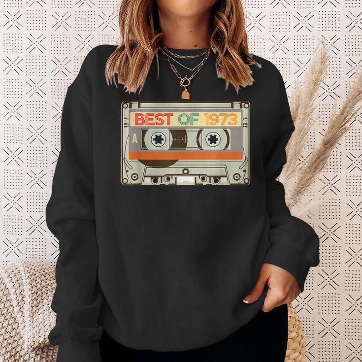 Vintage Cassette Tape Birthday Gifts Born In Best Of 1973 Sweatshirt Gifts for Her