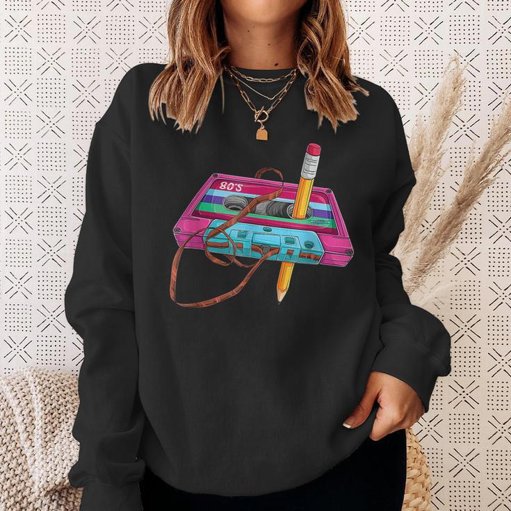 Vintage Cassette Tape Pencil 70S 80S 90S Music Mixtape Sweatshirt Gifts for Her