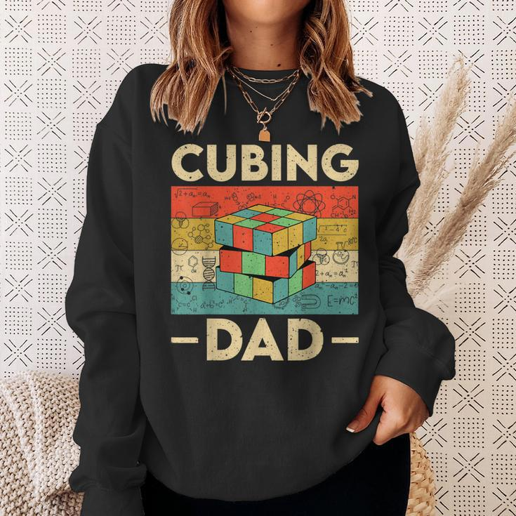 Vintage Cubing Dad Funny Speedcubing Math Lovers Sweatshirt Gifts for Her