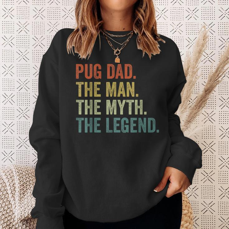 Vintage Dog Dad Man Myth Legend Fathers Day Pug Dad Sweatshirt Gifts for Her