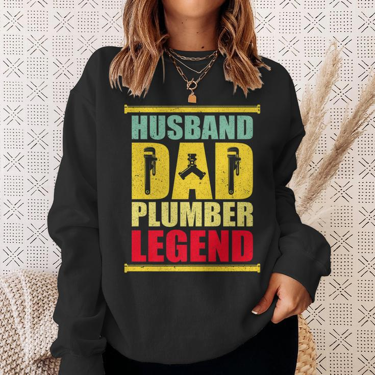 Vintage Husband Dad Plumber Legend Sweatshirt Gifts for Her