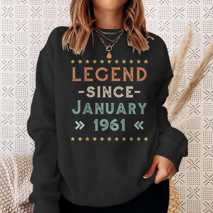 Vintage Legend Since Januar 1961 Geburtstag Männer Frauen Sweatshirt Geschenke für Sie