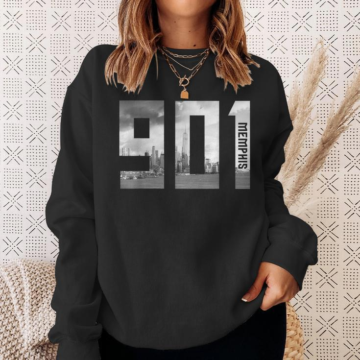 Vintage Memphis Tennessee 901 Area Code Skyline Sweatshirt Gifts for Her