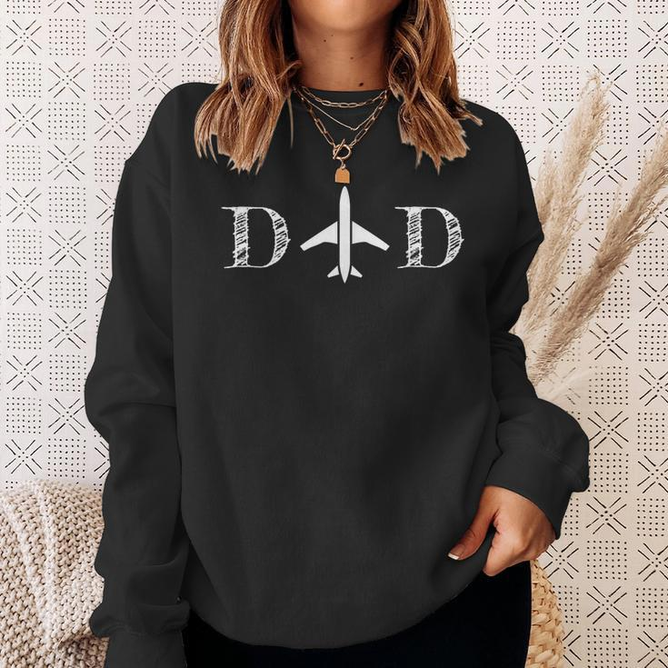 Vintage Plane Pilot Dad For Fathers Day Gift Husband Sweatshirt Gifts for Her