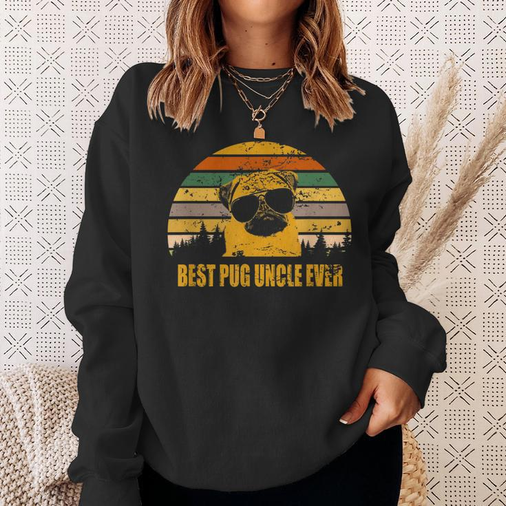 Vintage Pug Uncle Best Pug Uncle Ever Father Day Sweatshirt Gifts for Her