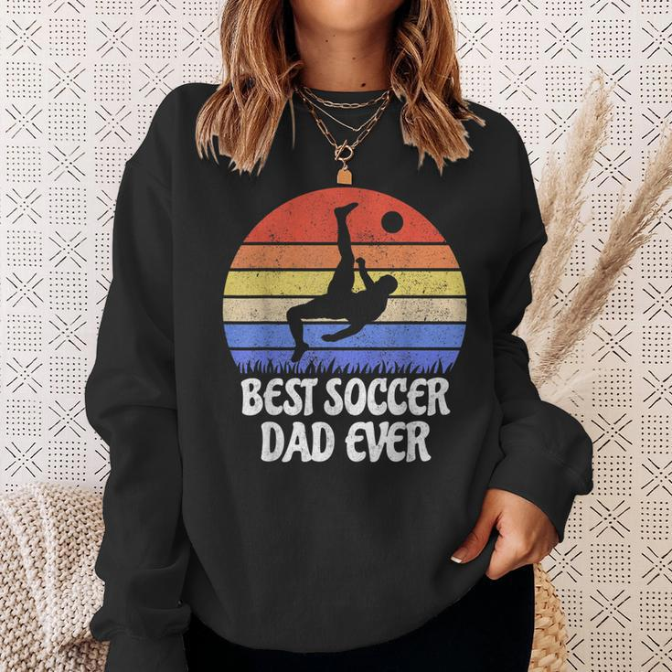 Vintage Retro Best Soccer Dad Ever Gift Footballer Father Sweatshirt Gifts for Her
