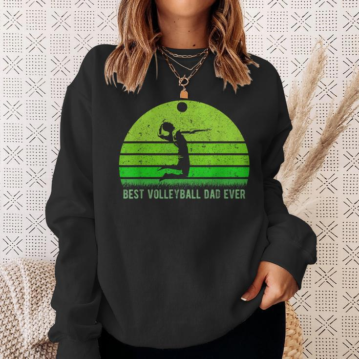 Vintage Retro Best Volleyball Dad Ever Funny Fathers Day Gift For Mens Sweatshirt Gifts for Her