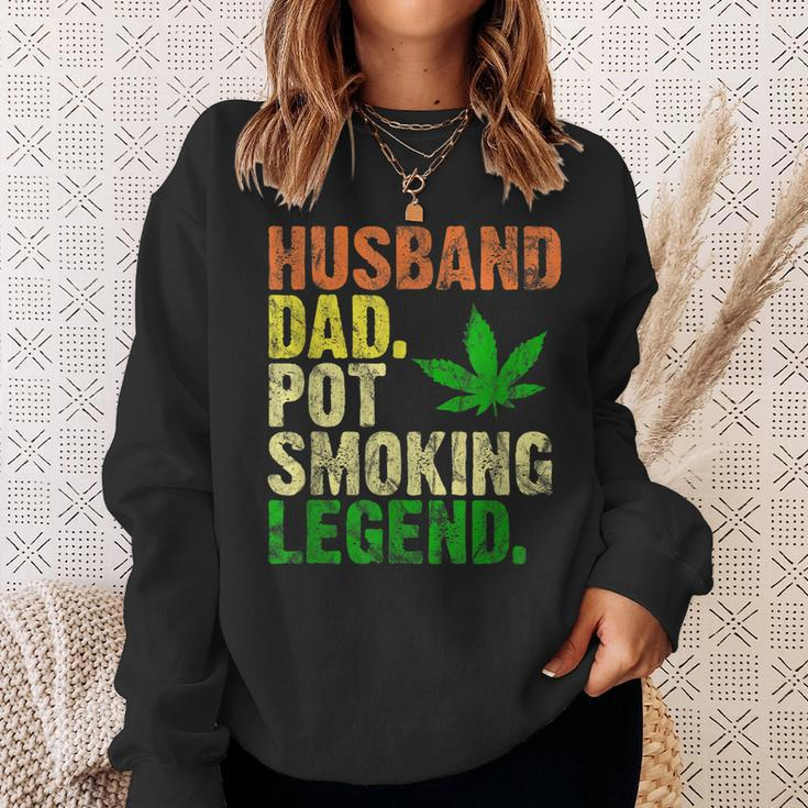 Vintage Retro Husband Dad Pot Smoking Weed Legend Gift Sweatshirt Gifts for Her