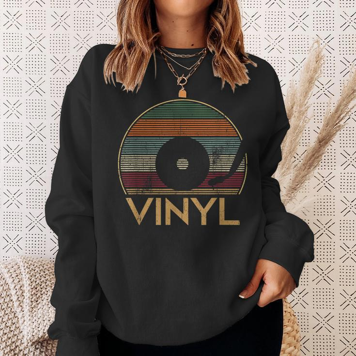 Vintage Retro Vinyl Record Player Analog Lp Music Player Men Women Sweatshirt Graphic Print Unisex Gifts for Her