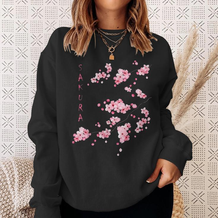 Vintage Sakura Cherry Blossom Japanese Graphical Art Sweatshirt Gifts for Her