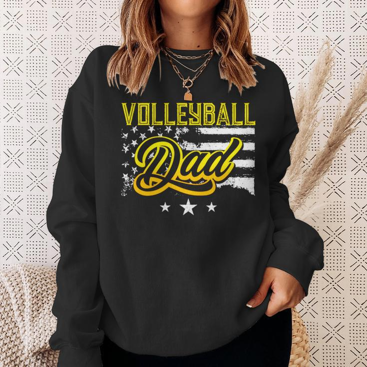 Volleyball Dad American Flag Sweatshirt Gifts for Her
