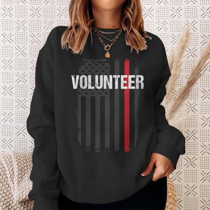 Volunr Fire Fighter Thin Red Line Flag Family Sweatshirt Gifts for Her