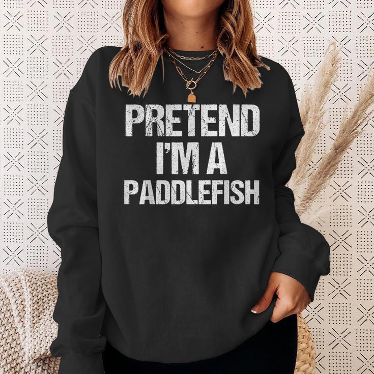 Vorgeben Ich Bin Ein Paddelfisch Lustig Faul Halloween-Kost Sweatshirt Geschenke für Sie