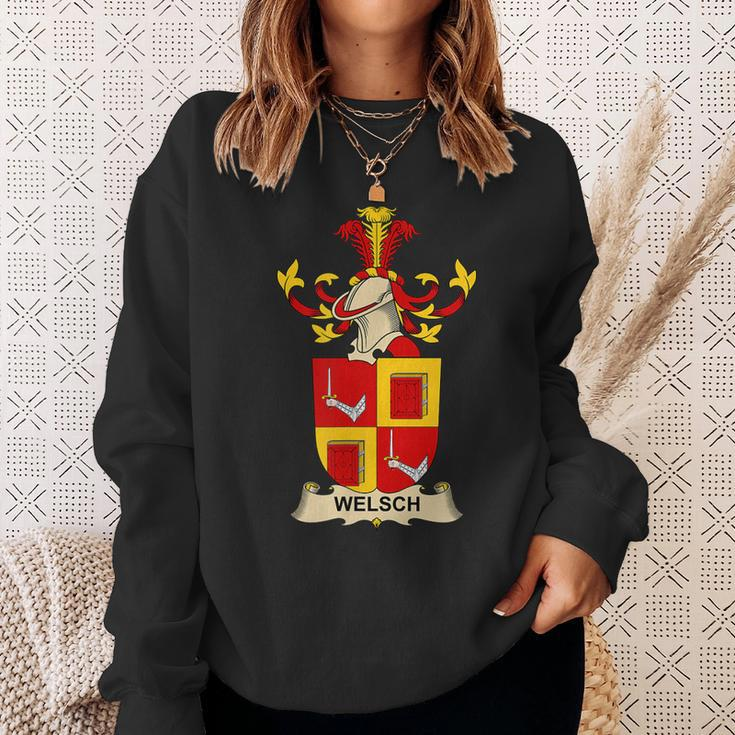 Welsch Coat Of Arms Family Crest Sweatshirt Gifts for Her