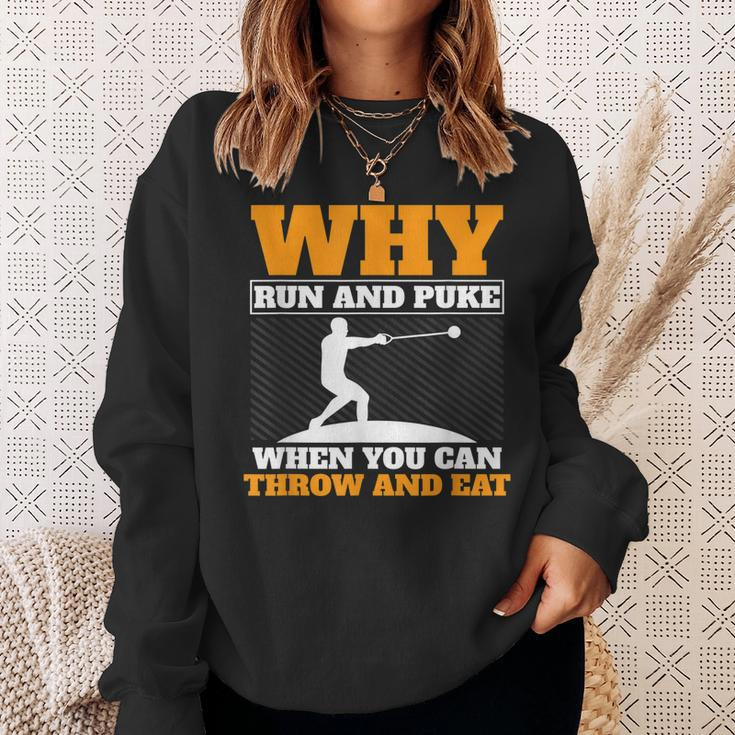 Why Run And Puke Hammer Throw Track And Field Hammer Thrower Sweatshirt Gifts for Her