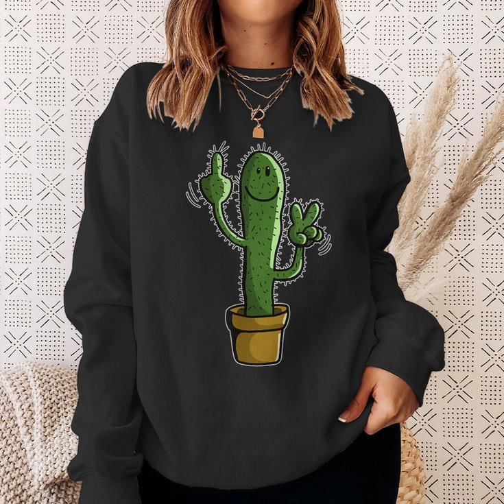 Witziges Stinkefinger Kaktus I Humor Sweatshirt Geschenke für Sie